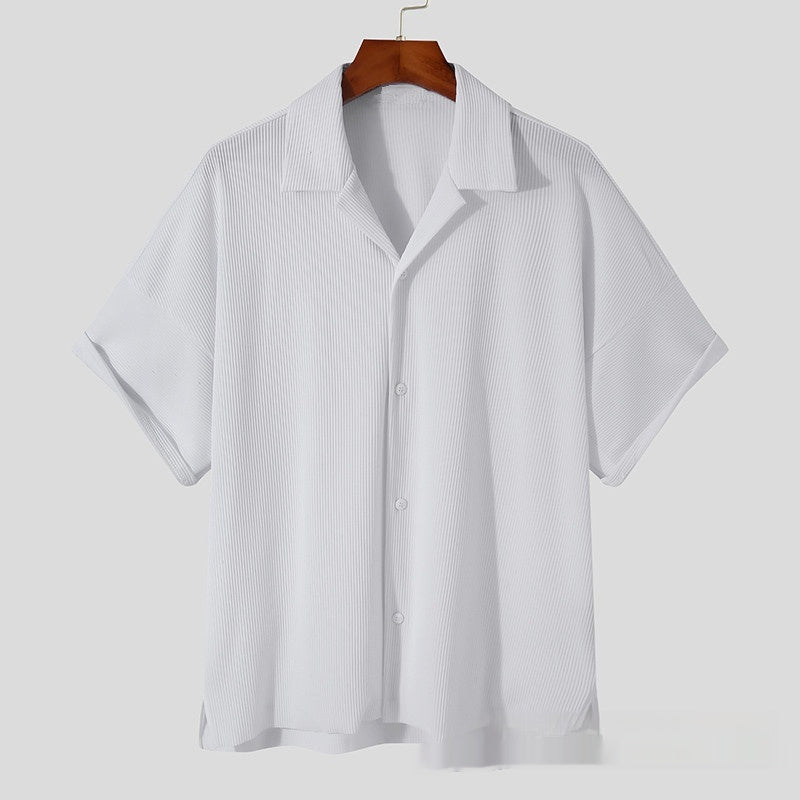 Loose Shirt Casual Hawaiian Beach Striped Shirt