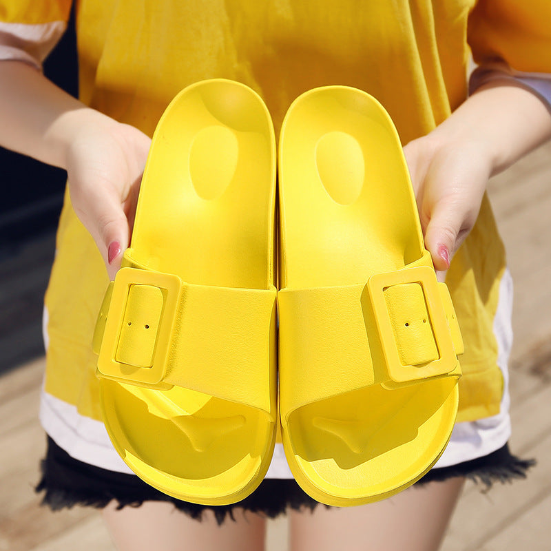 Buckle Slippers Summer Flip-flop Soft Sole Comfortable Sandals