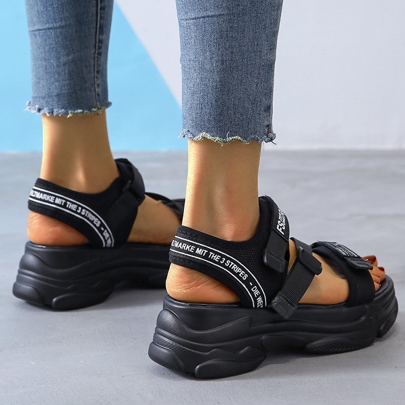 Sports Style Velcro Platform Sandals