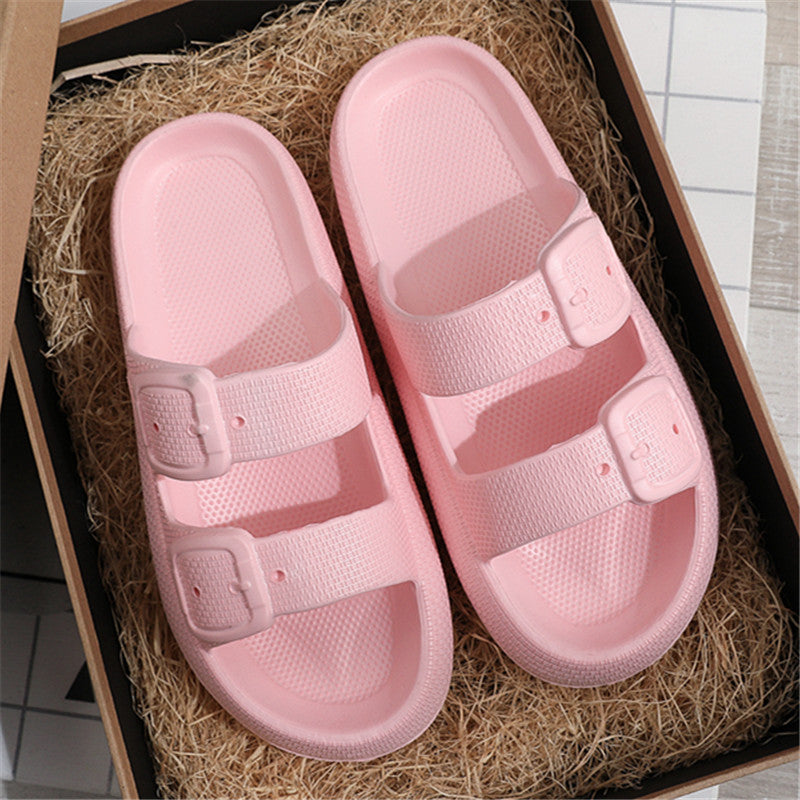 Buckle Thick-soled Slippers