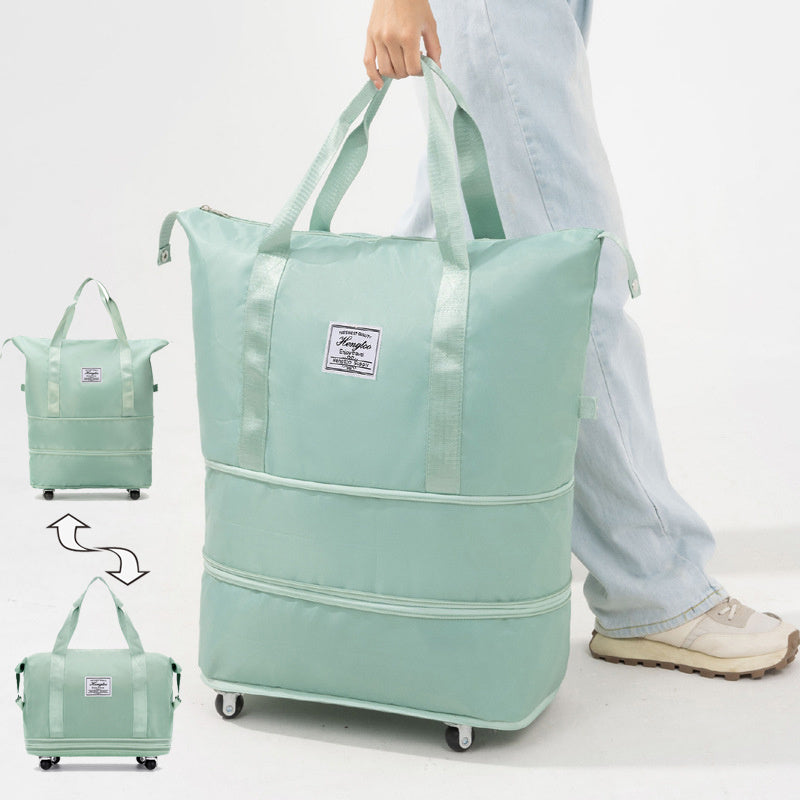 Universal Wheel Travel Bag With Double-layer
