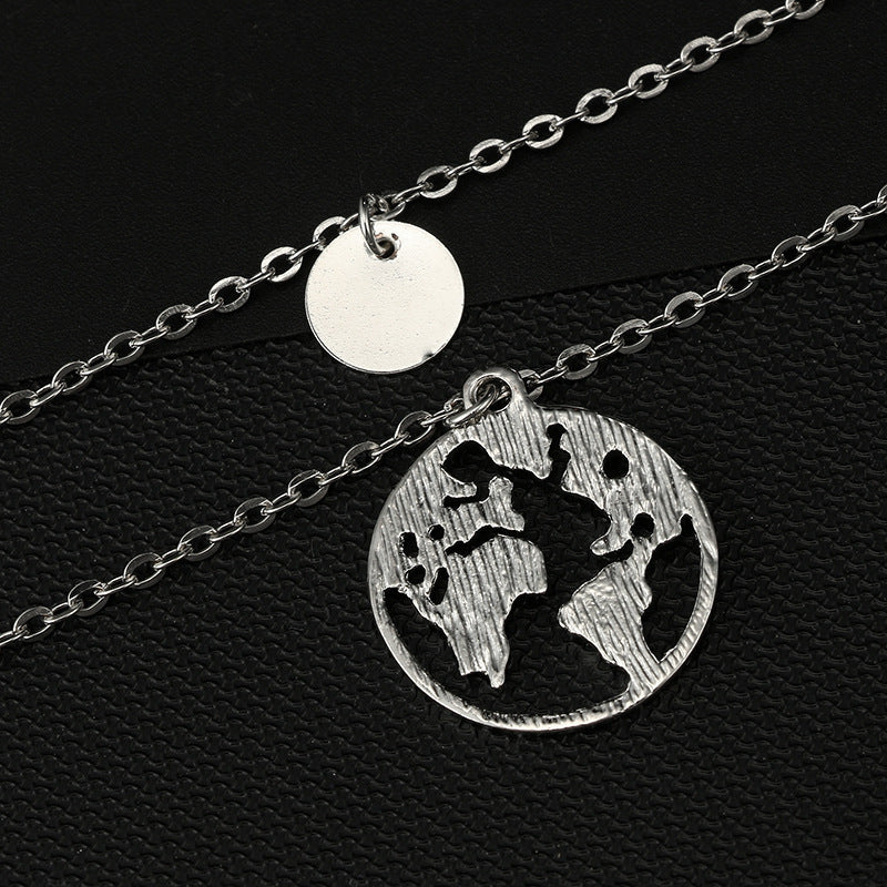 World map pendant necklace