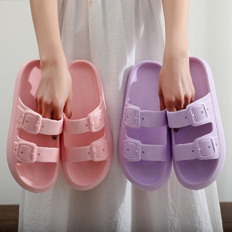 Buckle Thick-soled Slippers