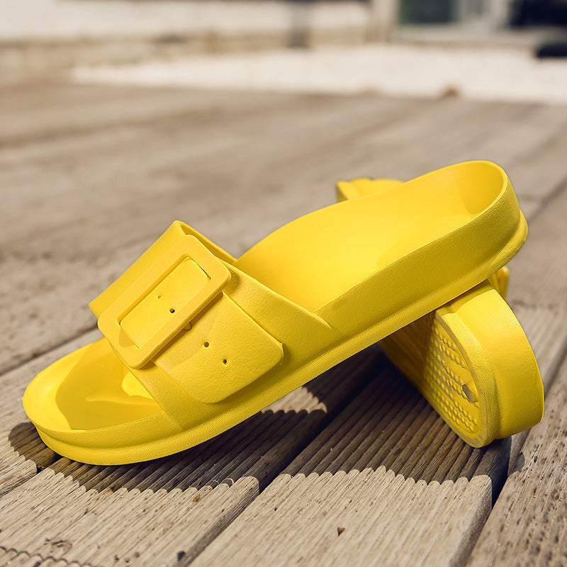 Buckle Slippers Summer Flip-flop Soft Sole Comfortable Sandals
