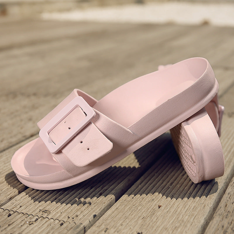 Buckle Slippers Summer Flip-flop Soft Sole Comfortable Sandals