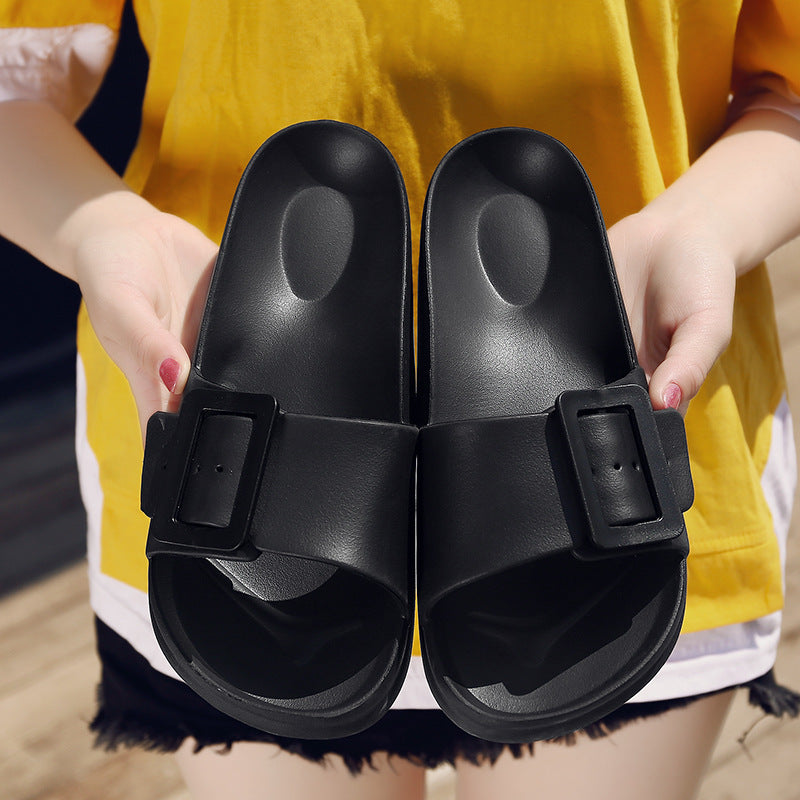 Buckle Slippers Summer Flip-flop Soft Sole Comfortable Sandals