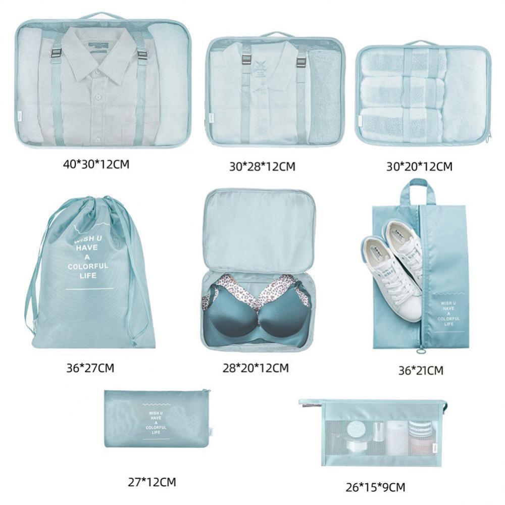 8-piece Set Luggage Divider Bag Travel Storage Organizer Packing Cube Bag
