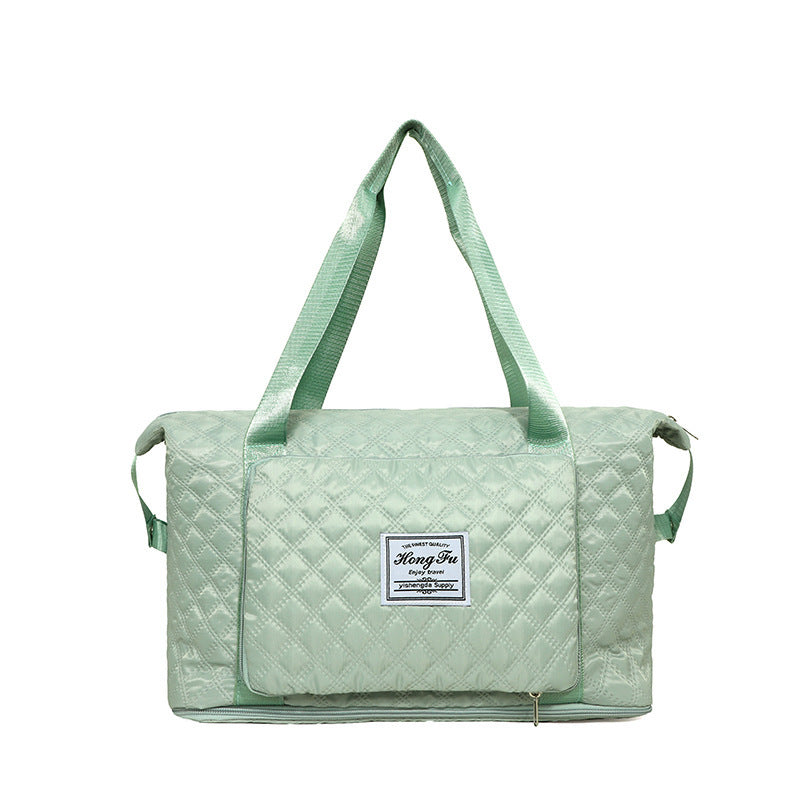 Foldable Travel Duffle Bag With Rhombus Sewing Design Large Capacity