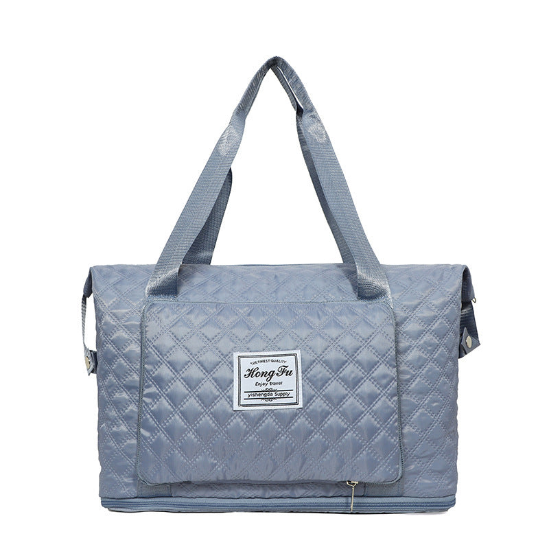 Foldable Travel Duffle Bag With Rhombus Sewing Design Large Capacity
