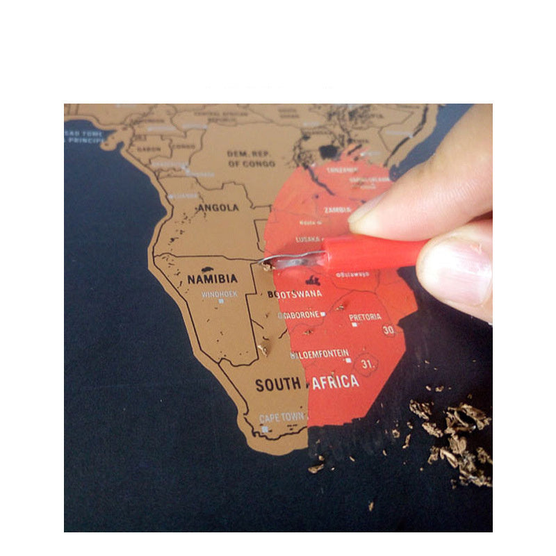 Scratch Your Adventures Black & Gold World Map
