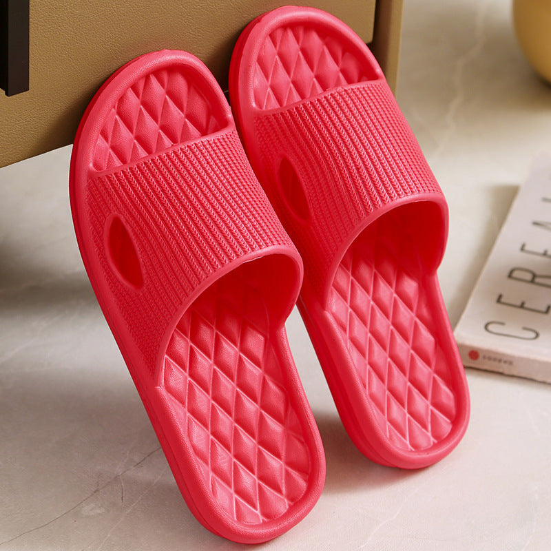 Soft Slippers Non-slip Solid Colour Bright Slides