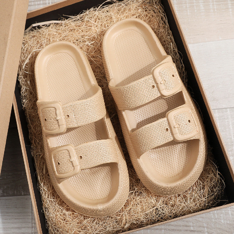 Buckle Thick-soled Slippers