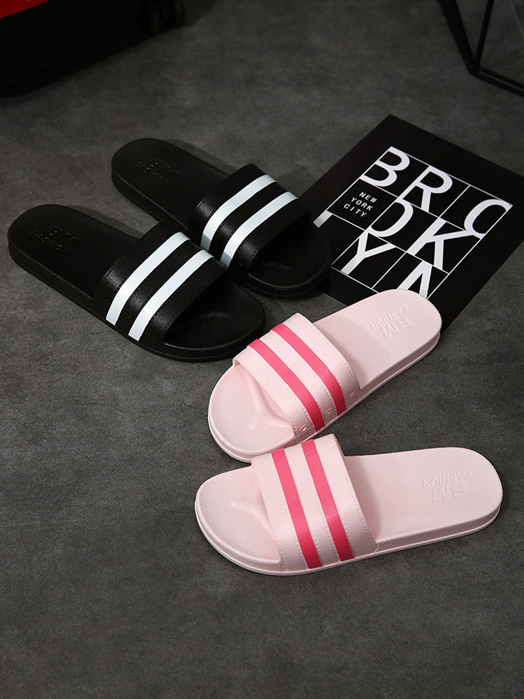 Striped Non-Slip Two-Tone Slides