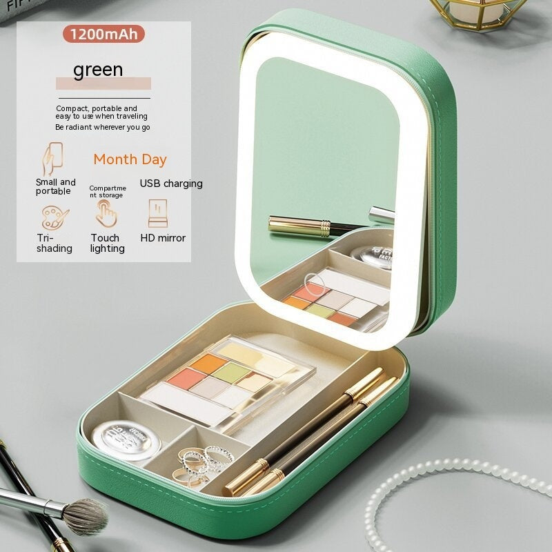 Portable Makeup Storage Box With LED Light