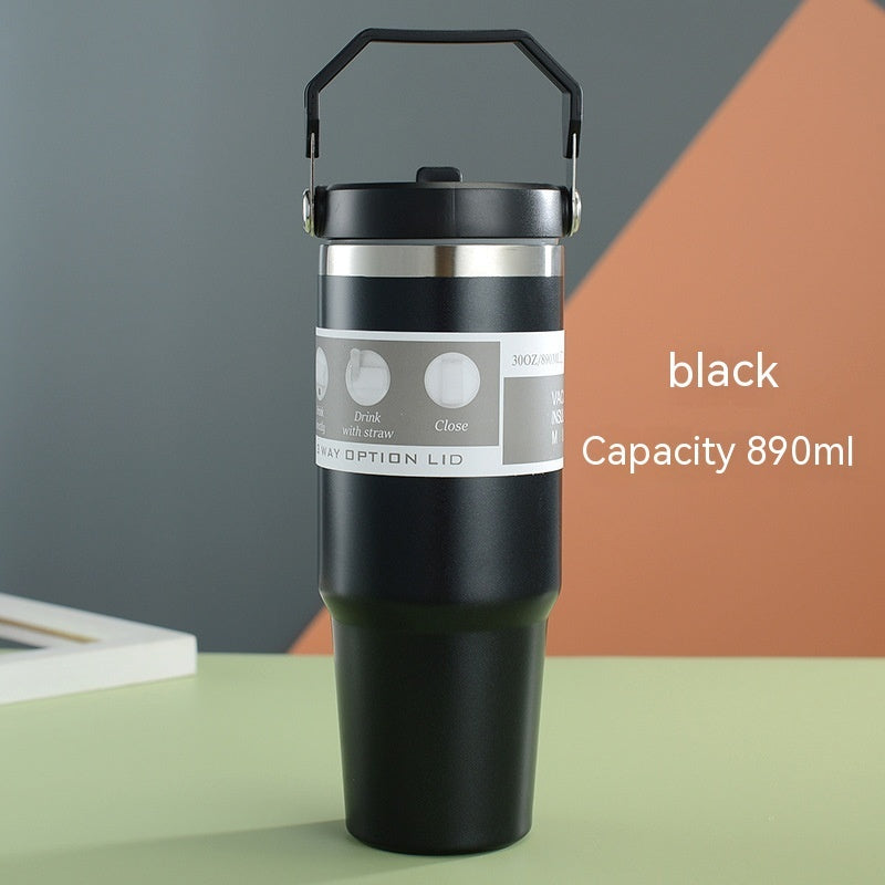 Portable Stainless Steel Cup With Handle