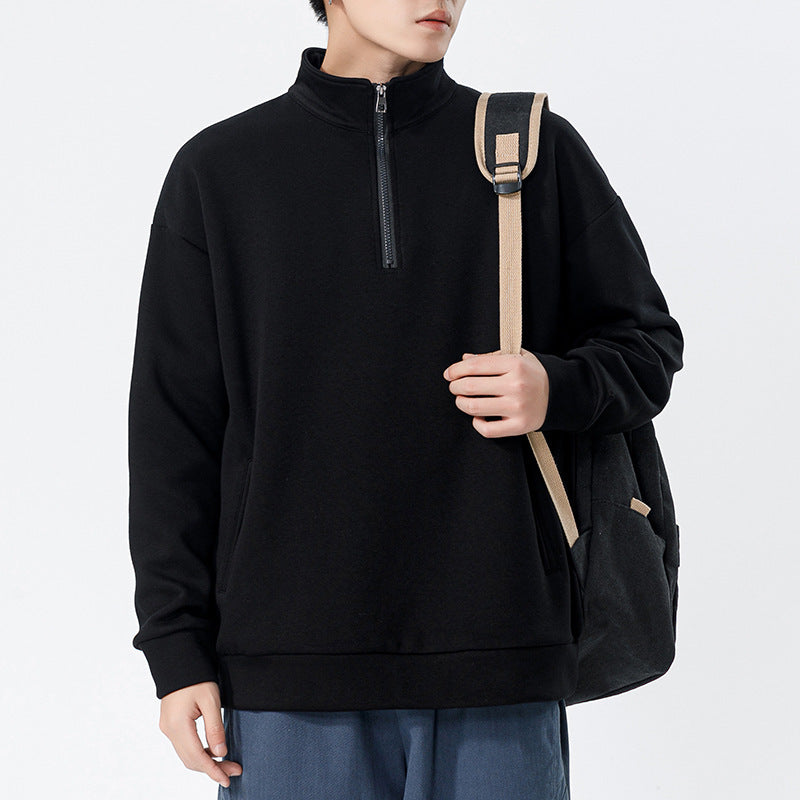 Loose High Collar Cotton Sweater