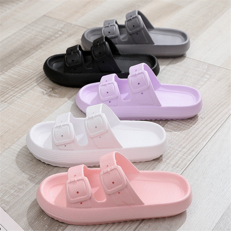 Buckle Thick-soled Slippers