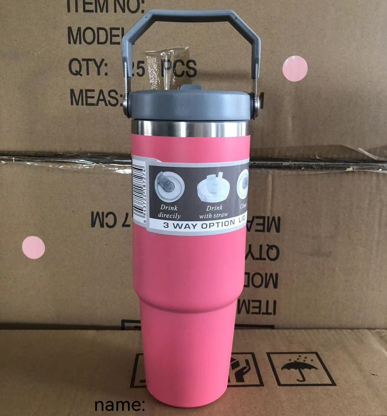 Portable Stainless Steel Cup With Handle