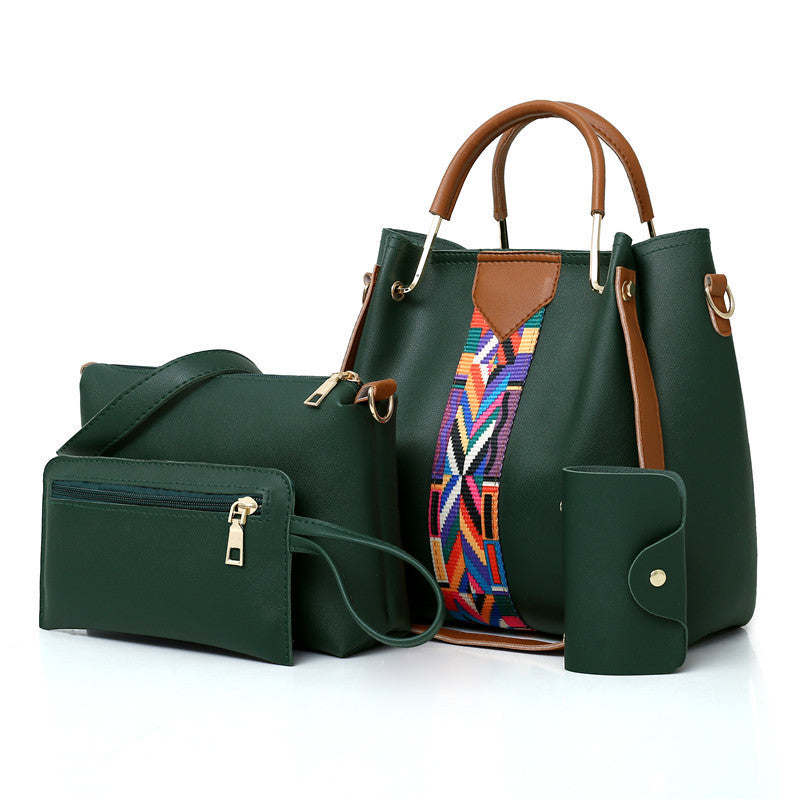 3-piece afro-print handbag set