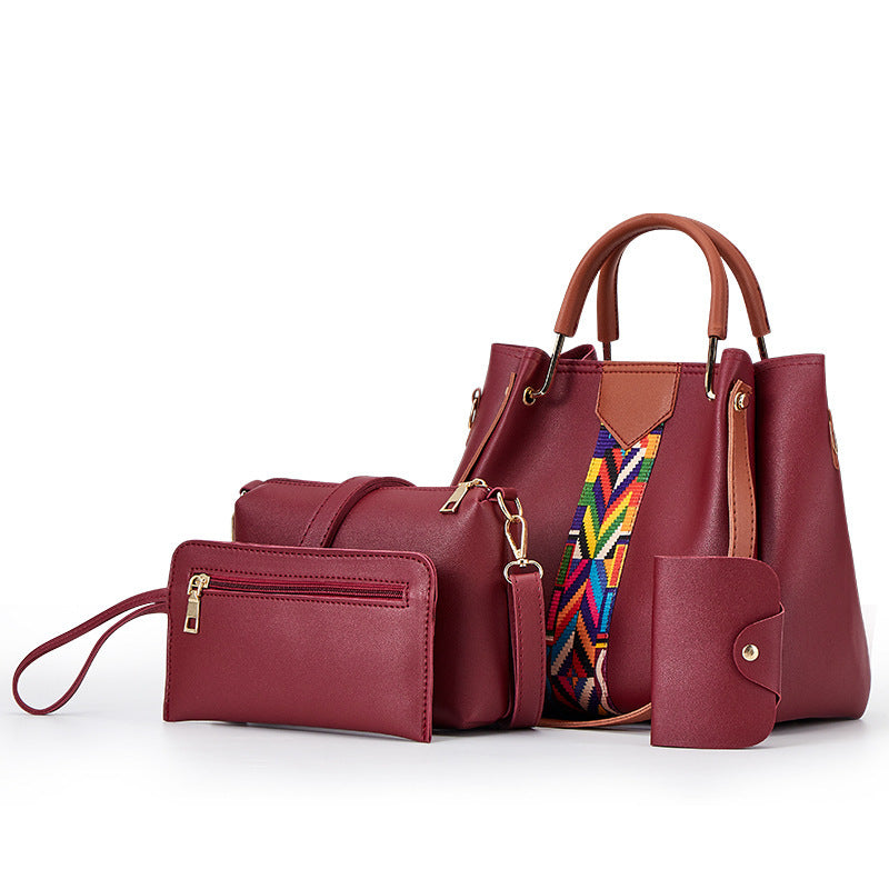 3-piece afro-print handbag set