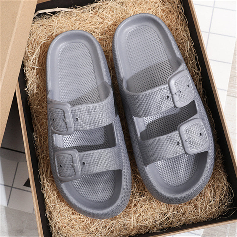 Buckle Thick-soled Slippers