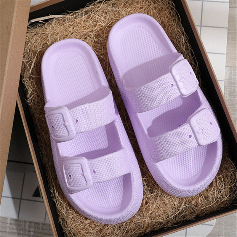 Buckle Thick-soled Slippers