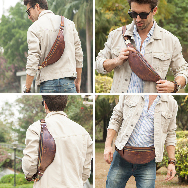 Retro Crazy Leather Waist Bag