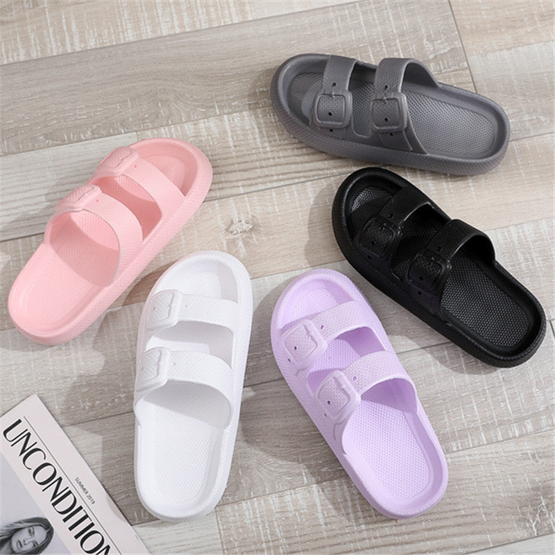 Buckle Thick-soled Slippers
