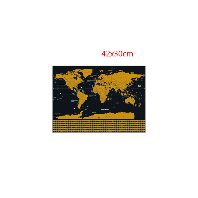 Scratch Your Adventures Black & Gold World Map