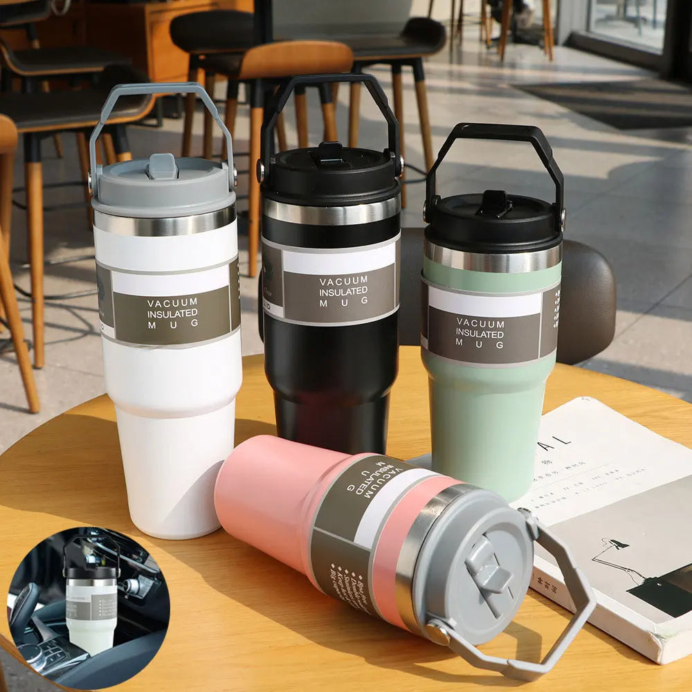 Portable Stainless Steel Cup With Handle
