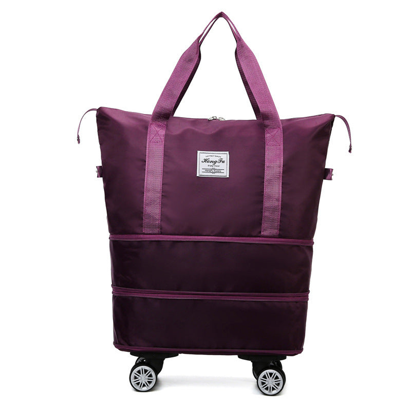 Universal Wheel Travel Bag With Double-layer