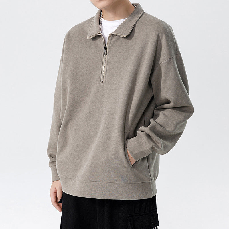 Loose High Collar Cotton Sweater