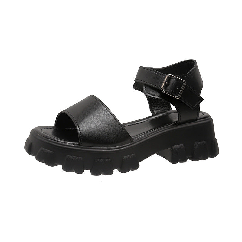 Fashion Casual Solid Color Platform Sandals