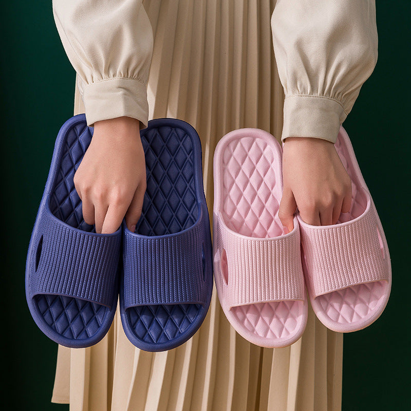 Soft Slippers Non-slip Solid Colour Bright Slides