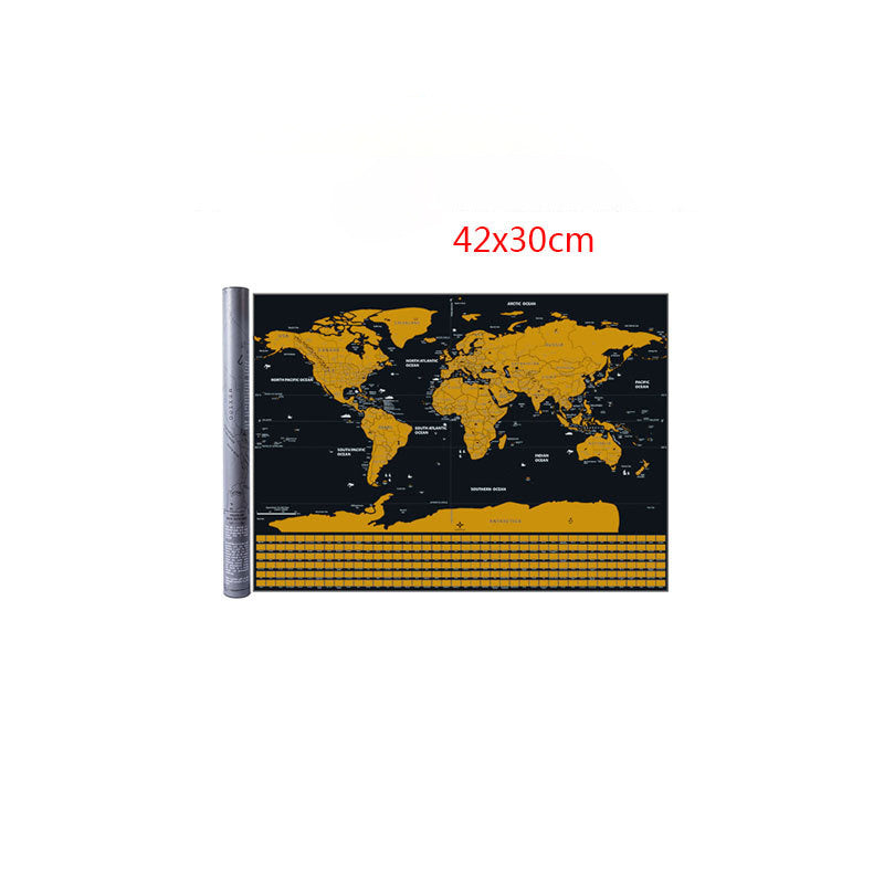 Scratch Your Adventures Black & Gold World Map