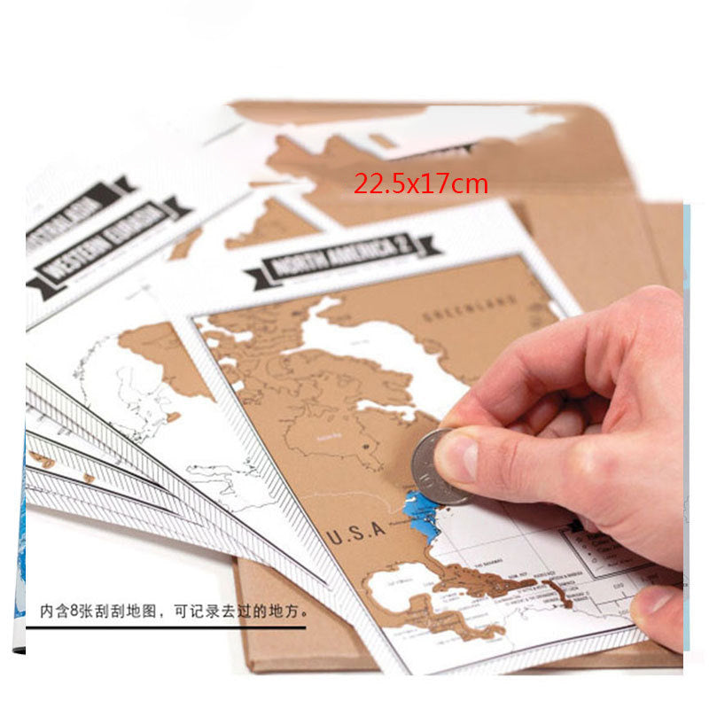 Scratch Your Adventures Black & Gold World Map