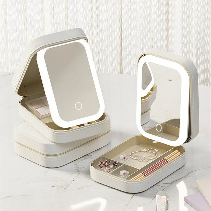 Portable Makeup Storage Box With LED Light