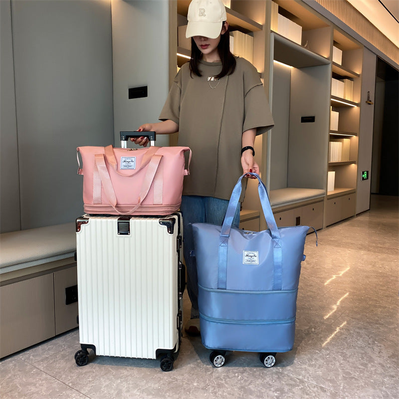 Universal Wheel Travel Bag With Double-layer