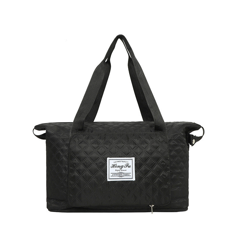Foldable Travel Duffle Bag With Rhombus Sewing Design Large Capacity