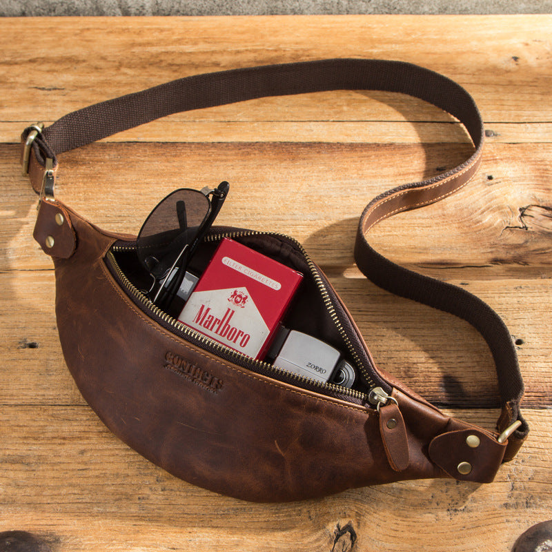 Retro Crazy Leather Waist Bag
