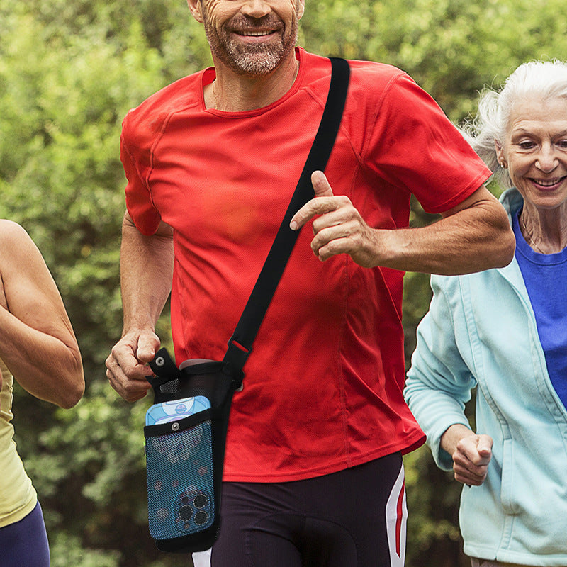 Water Bottle Carrier With Adjustable Shoulder Strap
