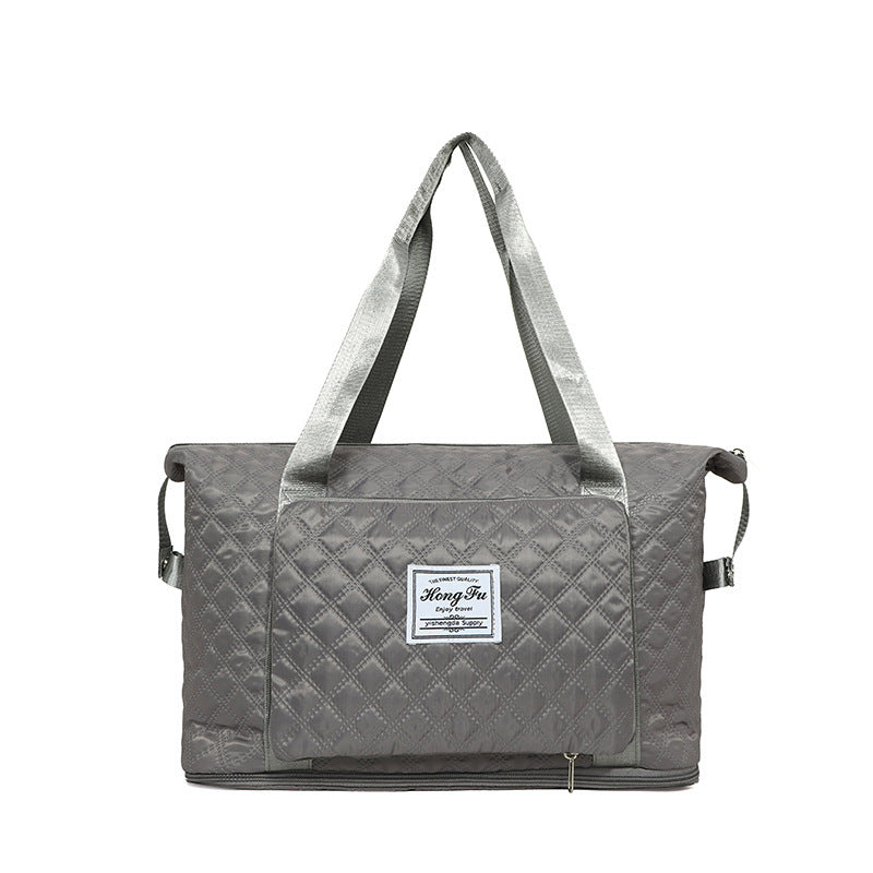 Foldable Travel Duffle Bag With Rhombus Sewing Design Large Capacity