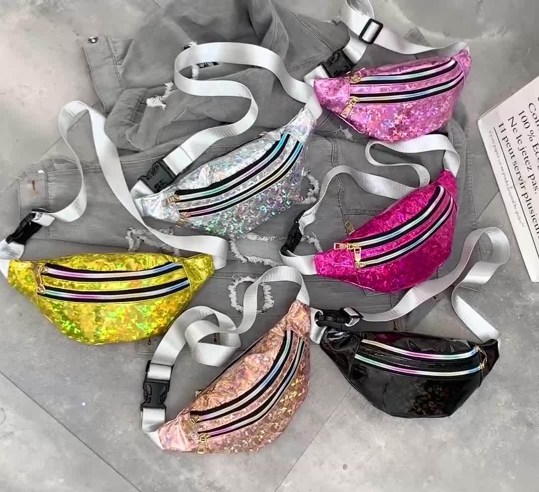 Double Pocket Holographic Cross-body bag