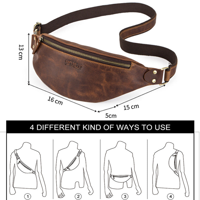 Retro Crazy Leather Waist Bag