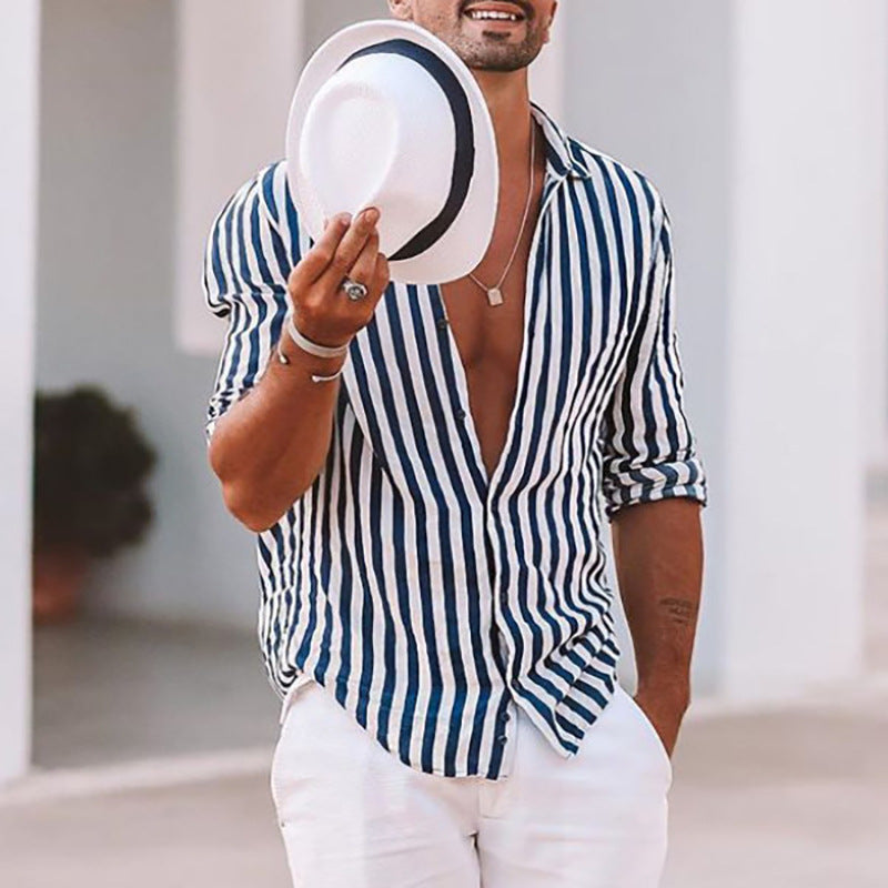 Long Sleeve Summer Striped Shirt