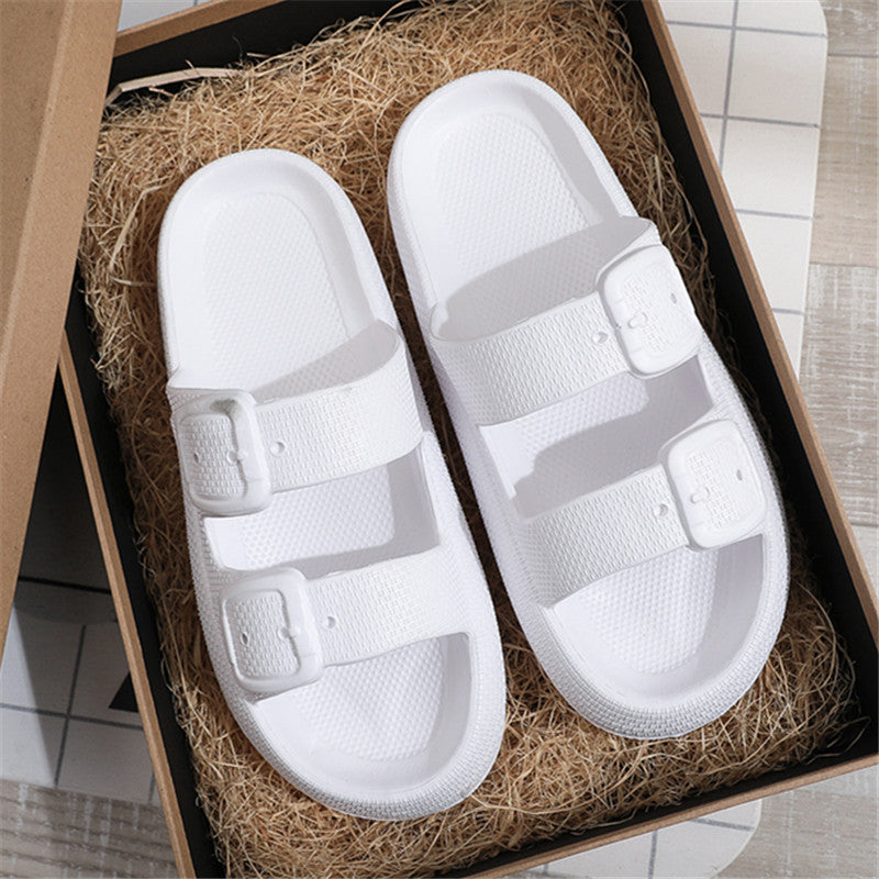 Buckle Thick-soled Slippers