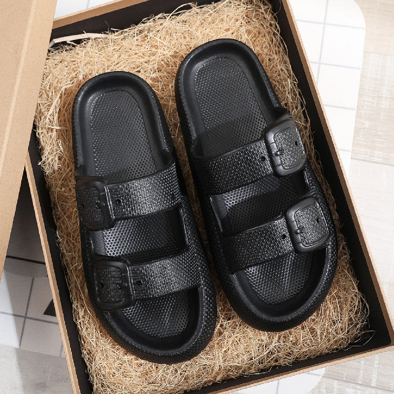 Buckle Thick-soled Slippers