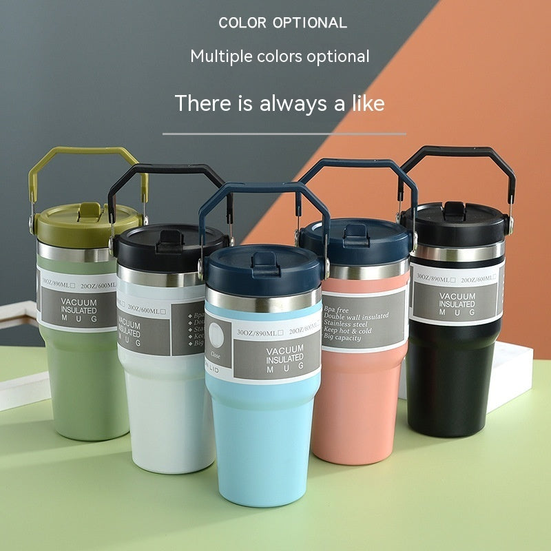 Portable Stainless Steel Cup With Handle