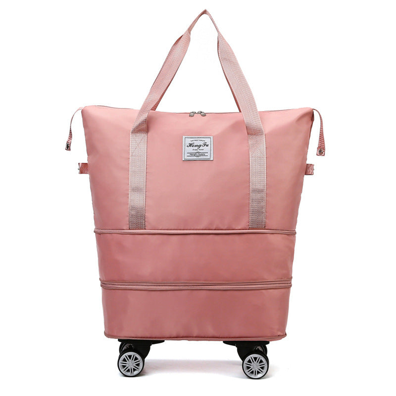 Universal Wheel Travel Bag With Double-layer