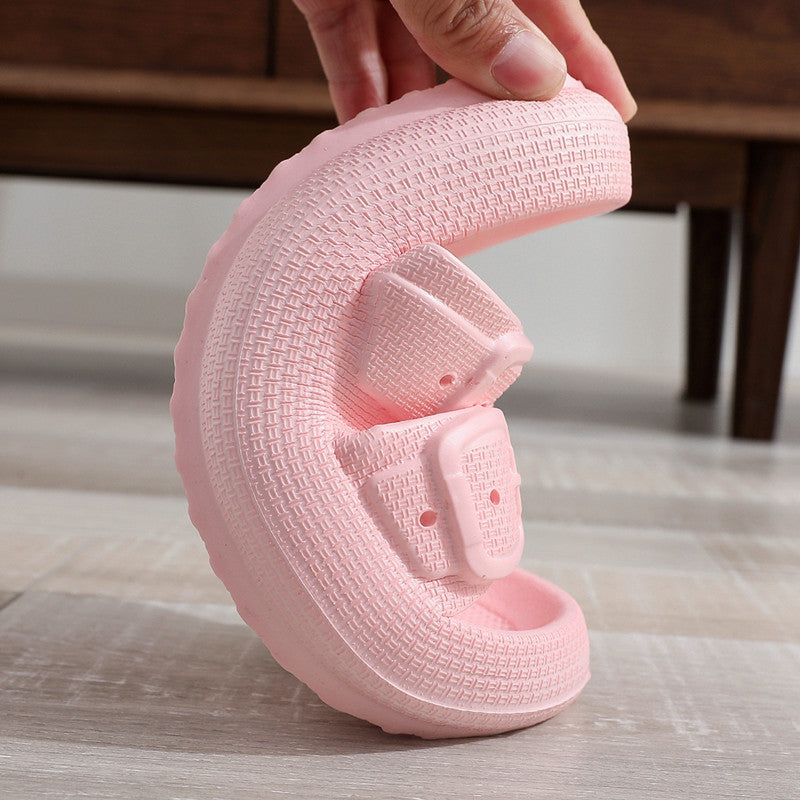 Buckle Thick-soled Slippers